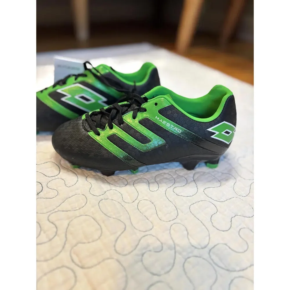 Lotto Maestoso‎ Boy's Soccer Cleats Black and Green Size 2.5 - Picture 3 of 5